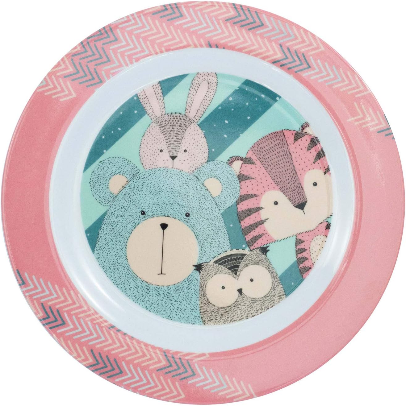 30354 Kids Dishes Breakfast Set with Nordic Crew Design 3-Piece Set with Plate, Cereal Bowl and Cup for Children Made of Plastic