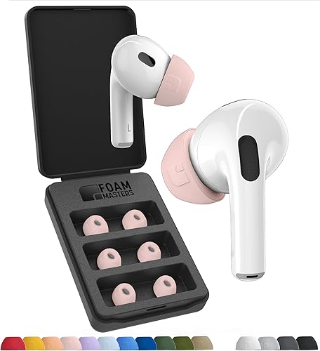 Miniatura 18 de Foam Masters Puntas de Espuma Viscoelástica Ultra-Premium para AirPods Pro de 1ª y 2ª Generación 3 Pares Nueva Ver. Ajuste Seguro Súper