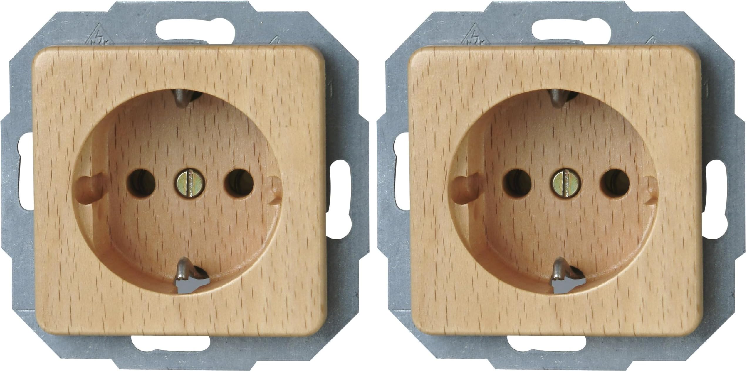 Enchufe Kopp Milano de madera de haya con acabado clásico y diseño italiano, juego de 2 piezas