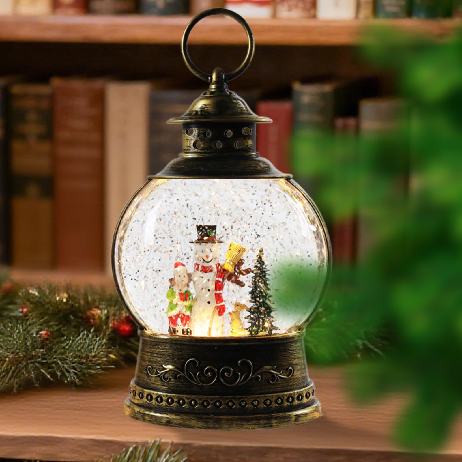 Carillon Musicale Con Di Neve Di Natale Decorazione per le Feste a Batteria | Carillon Musicale con di Neve per le Feste Decorazione Natalizia Interni Esterni Feste Famiglia Camera Soggiorno