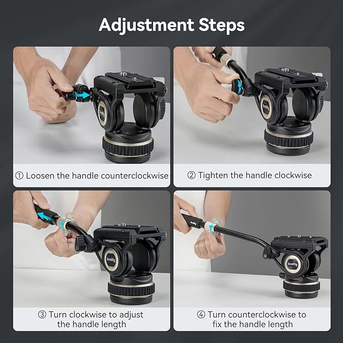 Cabezal de video SmallRig DH10 para trípode con base plana y mango ajustable miniatura 5