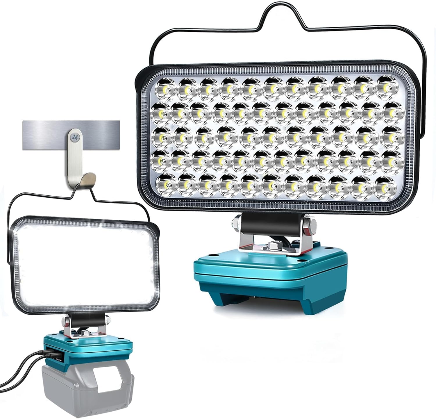 LED Work Light for Makita 18V Battery, Cordless Flood Lights 174W 6800LM Flashlight with Low Voltage Protection, USB &Type-C Charging Port for Job Site Lighting,Camping,Garage (No Battery