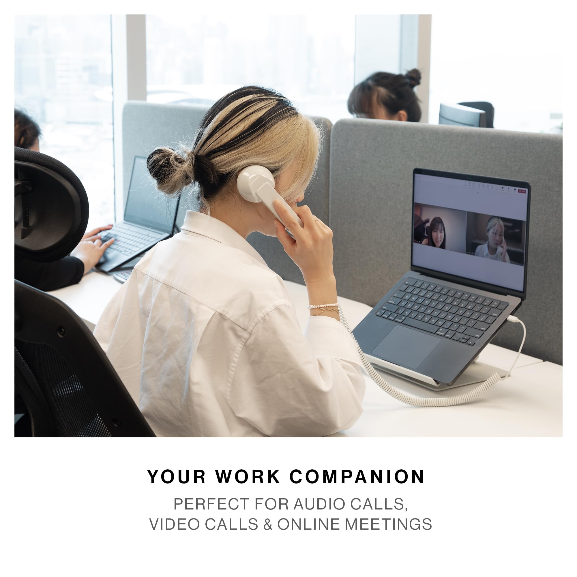 Native Union Pop Phone–Combiné téléphonique rétro avec Micro et Haut-Parleur, USB-C pour iPhone, iPad, Tablette, S25, Flip 7, Fold 7 –Travail Hybride, Appels, Vidéoconférences, Réunions (Pin)