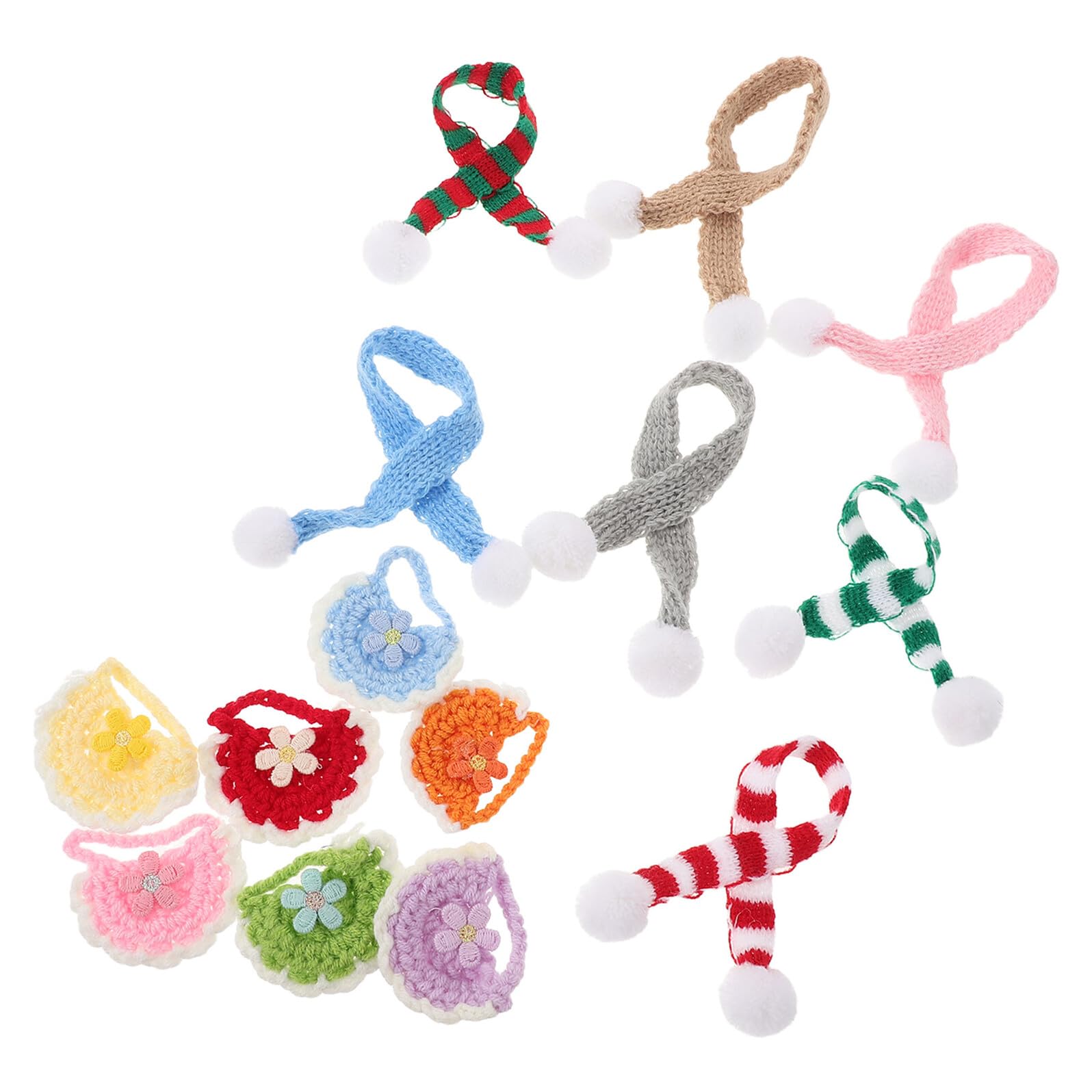 Bavoirs bandanas tricotés anti-salissure pour petits animaux foulards doux ajustables