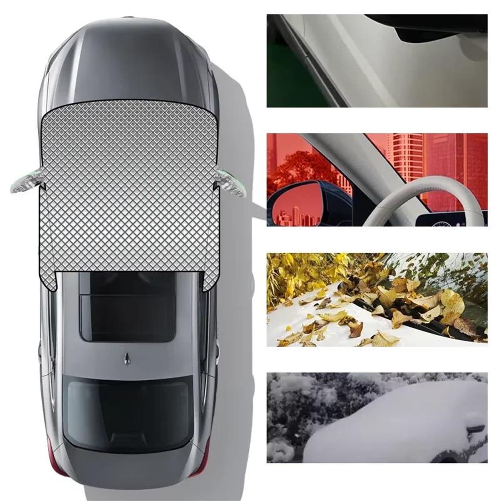 Protezione per Parabrezza per Auto Foglie Anticaduta Parasole per Congelamento Neve Copertura per Parabrezza Accessori Esterni per Auto Copinverno Ertura per Parabrezza Auto(Silver)