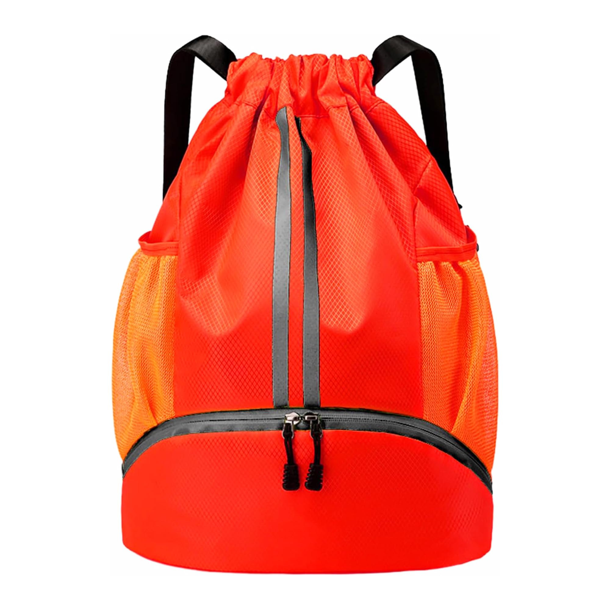 JELUTAR Drawstring Backpack Gym Bag with Shoes Compartment, Red