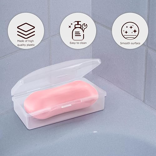 Miniatura 4 de Recipiente de jabón de viaje, jabonera con tapa para baño y viajes, práctica caja de jabón, recipiente para jabón (1 unidad, blanco)