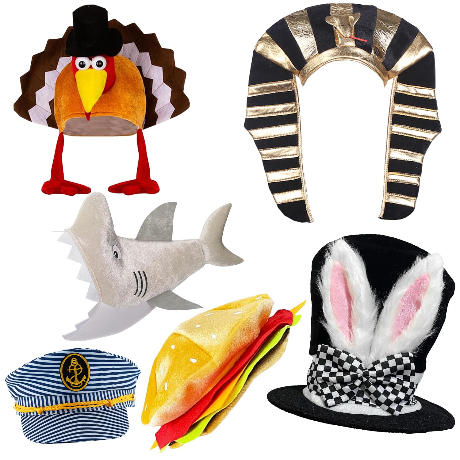 Bulk Premium Funny Hats, 24 Assorted Dress Up Costume Hat, Crazy Party Hats, Novelty Party Hats, Costume Hats for Adults, Teens, Photo Booth Prop for Graduation, Wedding, Birthday, Bachelorette, etc