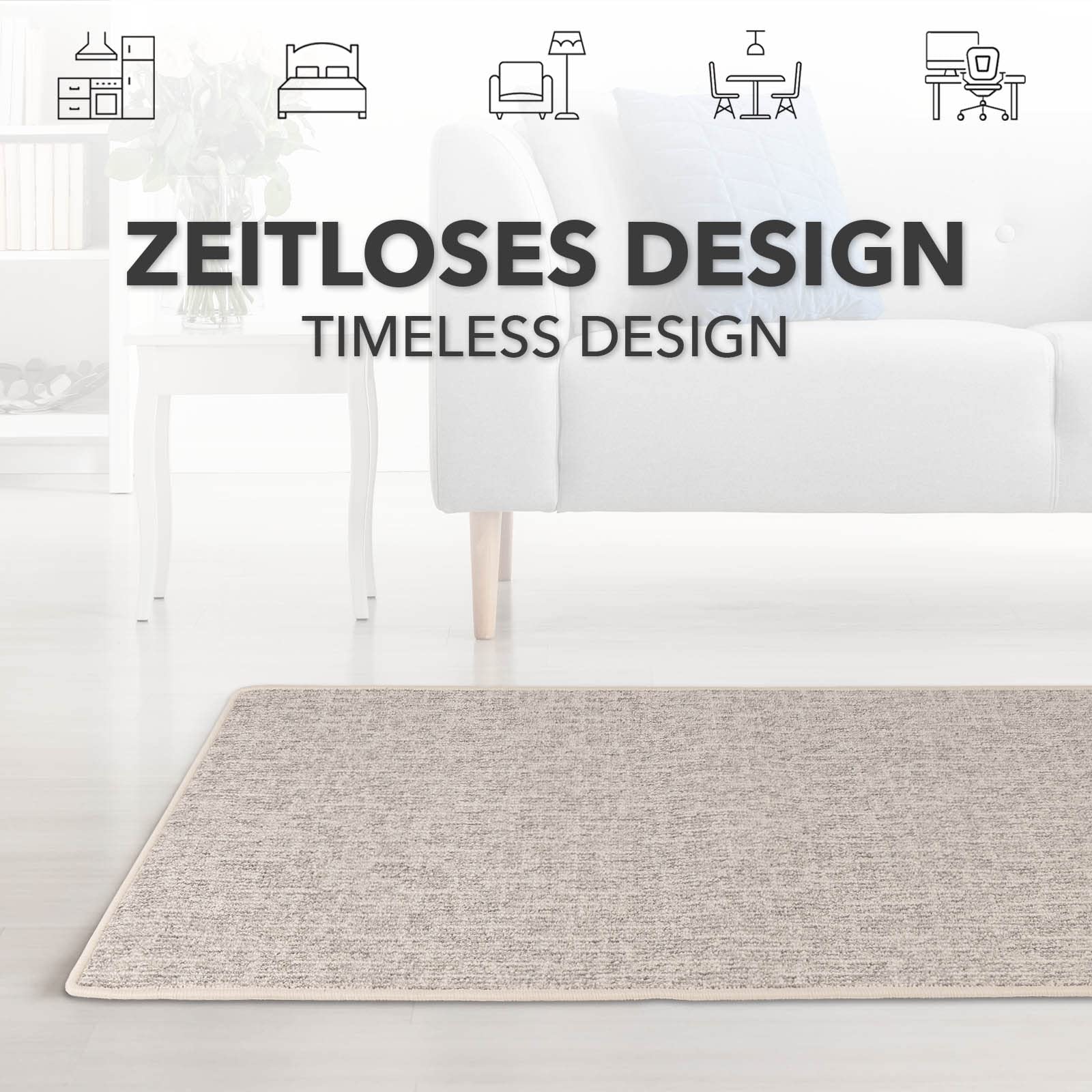 Floordirekt Teppich Läufer Alto - Meterware - Teppichläufer Küchenläufer Flurteppich auf Maß - Wohnzimmerteppich Flurläufer (Silber, 100 x 450 cm)