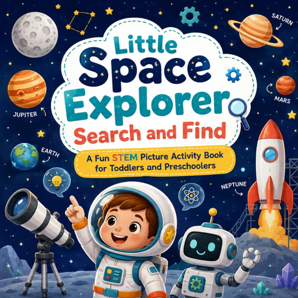 Little Space Explorer Search and Find: A Fun STEM Picture Activity Book for Toddlers and Preschoolers