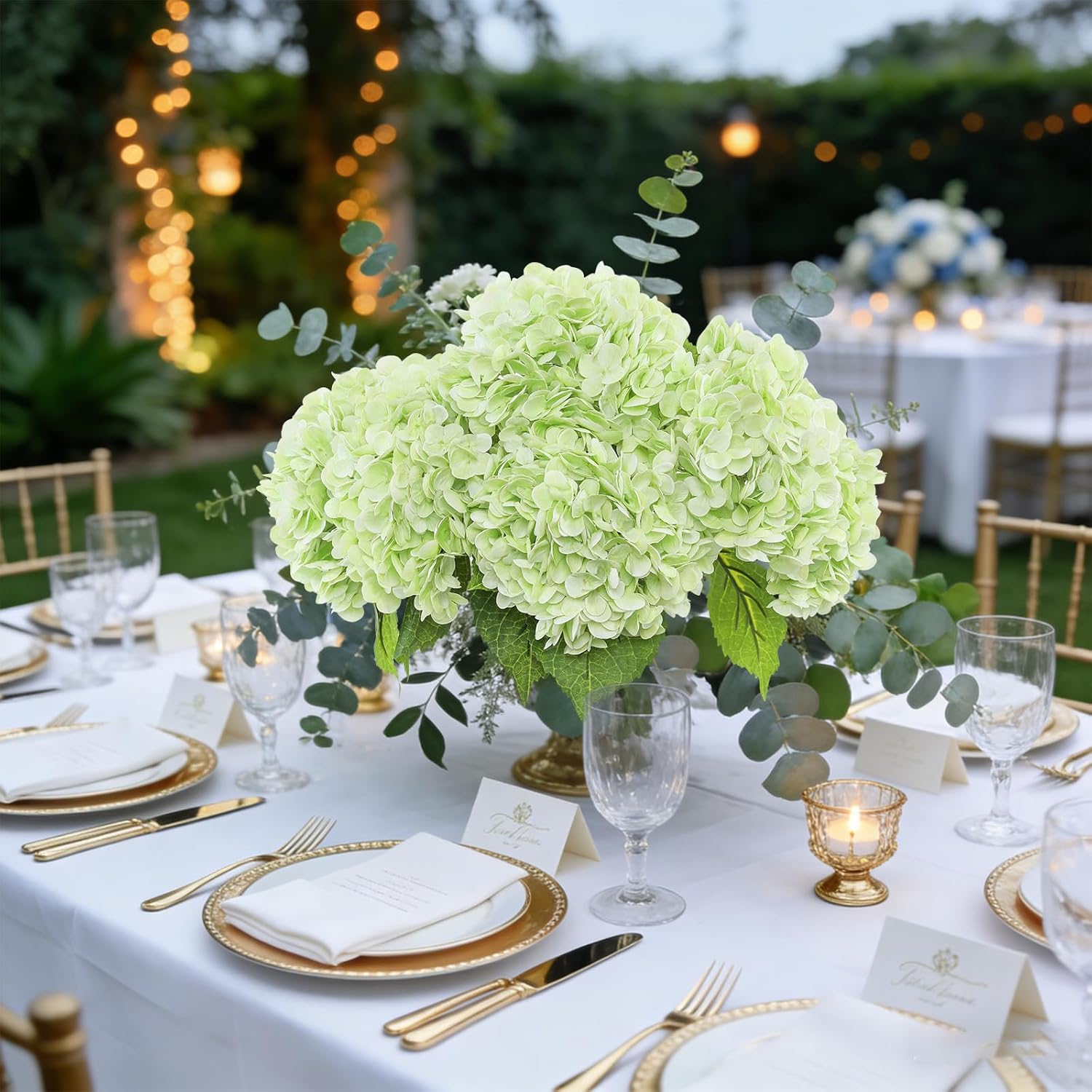 Light Green Hydrangea Artificial Flowers 3pcs Lifelike Faux Hydrangea Real Touch Fake Flowers for Home Wedding Christmas Office Party Living Room Decoration,22inch - Image 7