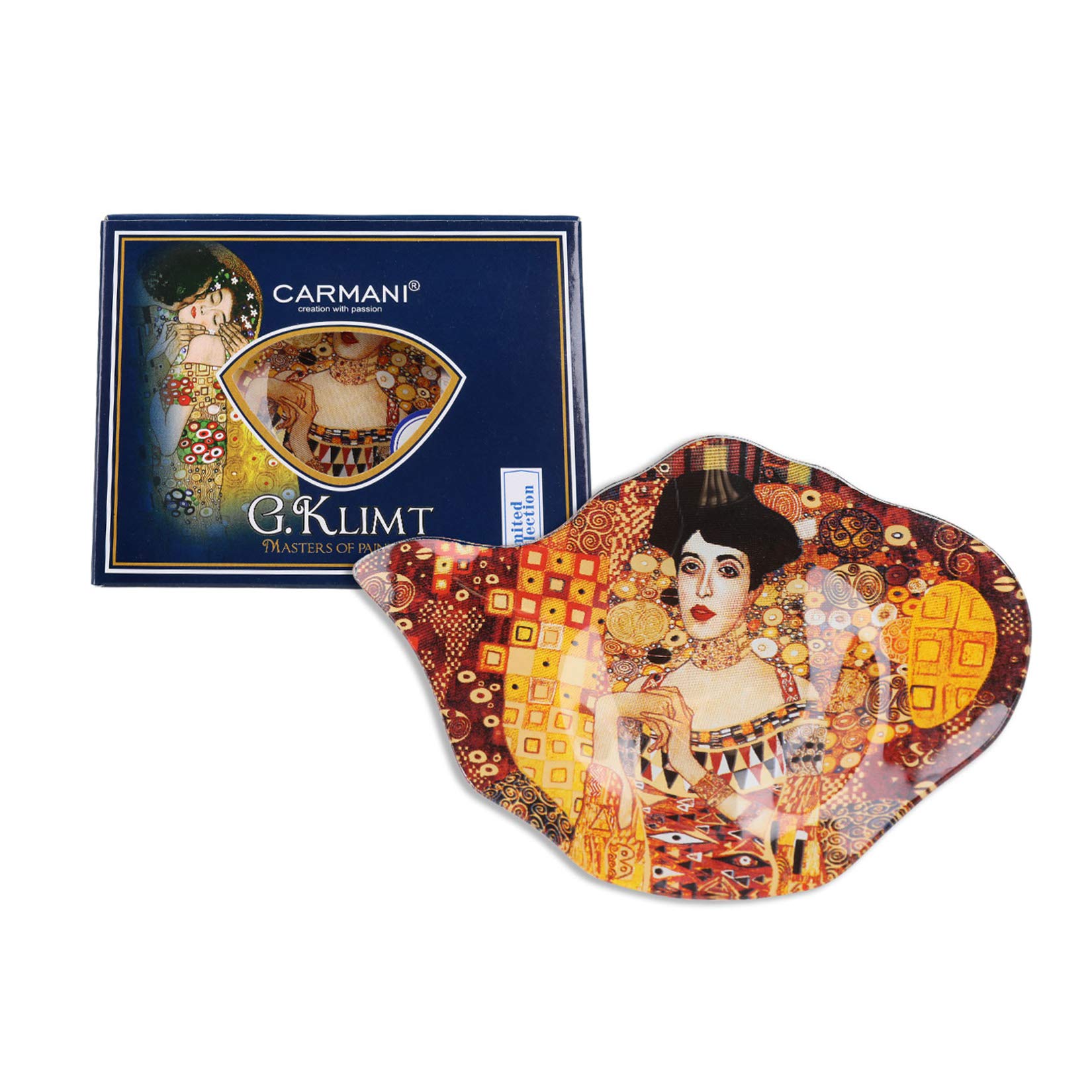 Carmani - Elegant Tea Bag Holder Dish in Teapot shape with 'Adele' by Gustav Klimt