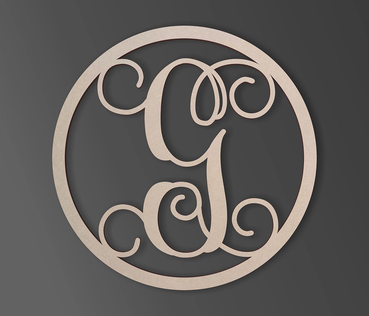 Wooden Letters by Jess and Jessica | Wooden Letters for Wall Decor | Wooden Letters to Decorate Wall | Cursive Wooden Letters | Laser Cut Wood Letters | 24" Long x 1/4" Thick - Circle Vine Letter G