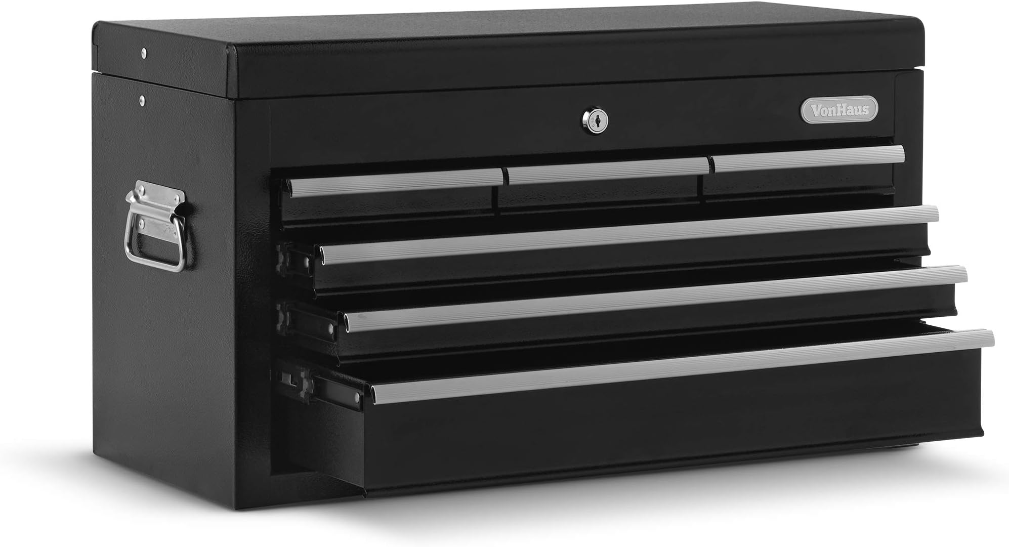 Tool Chest - Portable Cabinet with Carry Handle & Drawers - Metal Mechanic Hand Tool Box with Drawers, Heavy Duty, Contains Secure Lock & Key for Safe Storage