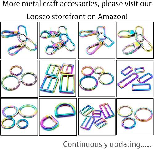 Miniatura 4 de Broches giratorios de langosta arcoíris, 6 piezas de accesorios para bolso para hacer bolsos, cierre de langosta y ganchos giratorios (34 pulgadas)