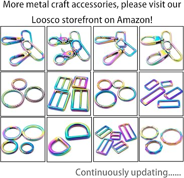 Rainbow Carabiner Metal Spring Key Ring, 4 PCS Spring Keyring Buckle, Oval Ring for Bags,Purses