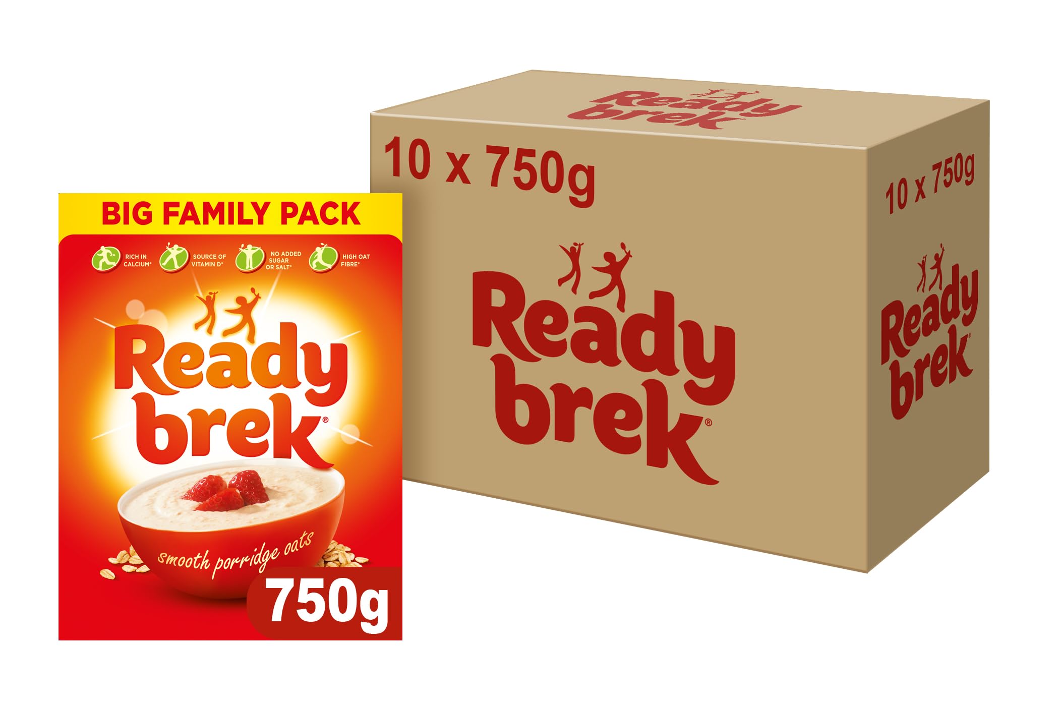 Weetabix Ready Brek Original Super Smooth Oats 750 g (Pack of 10)