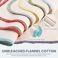 Vista 5 de Mixweer 48 toallitas de franela para bebé, reutilizables, lavables, naturales, sin blanquear, toallitas faciales suaves y resistentes, 8