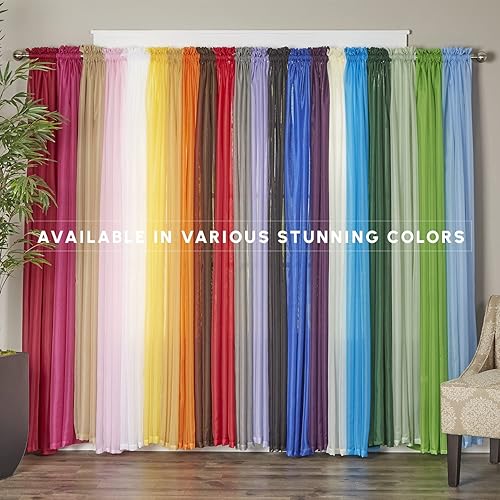 Miniatura 8 de Elegant Comfort Panel transparente de 2 piezas con bolsillo para barra de 2 pulgadas, cortinas para ventana de 40 pulgadas de ancho x 84 pulgadas de