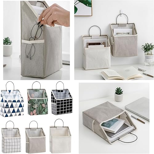 Miniatura 5 de Paquete de 2 cestas de almacenamiento para colgar en la pared, paquete de 2 con bolsillos, para colgar en el armario, impermeable, para puerta,