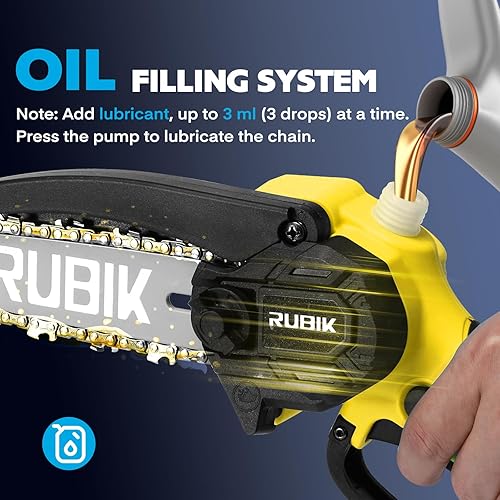 Miniatura 5 de Mini motosierra inalámbrica, motosierra eléctrica de 8 y 6 pulgadas con 2 baterías, motosierra de mano para recortar árboles, corte de madera y