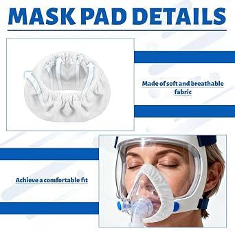 4 Pack Universal CPAP Mask Liners,CPAP Mask Pads Compatible with F20,CPAP Mask Cushion Covers,Full Face Mask Liners,Reusable CPAP Accessories,Sleep Apnea Mask Liners(White)