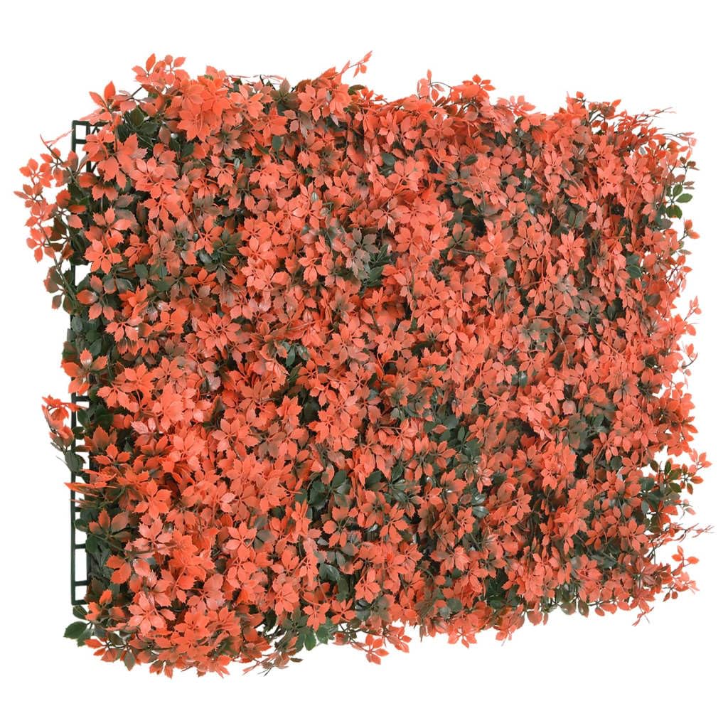 Ochrona przed wzrokiem Liść klonu 24 szt. Sztuczny żywopłot do dekoracji ogrodu 40 x 60 cm jasnoczerwony