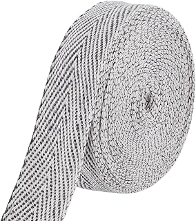 BENECREAT 10.9 Yard Carpet Edge Bias Binding, Gray White Cotton Carpet Rug Binding, Cotton Herringbone Ribbons for Sewing Project Carpet Repair