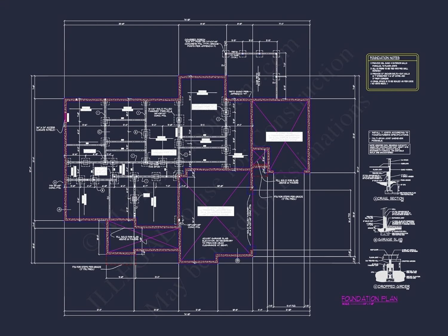11-1242 HOUSE PLAN - Elegant House Plan with Detailed Blueprint Designs and CAD Architecture
