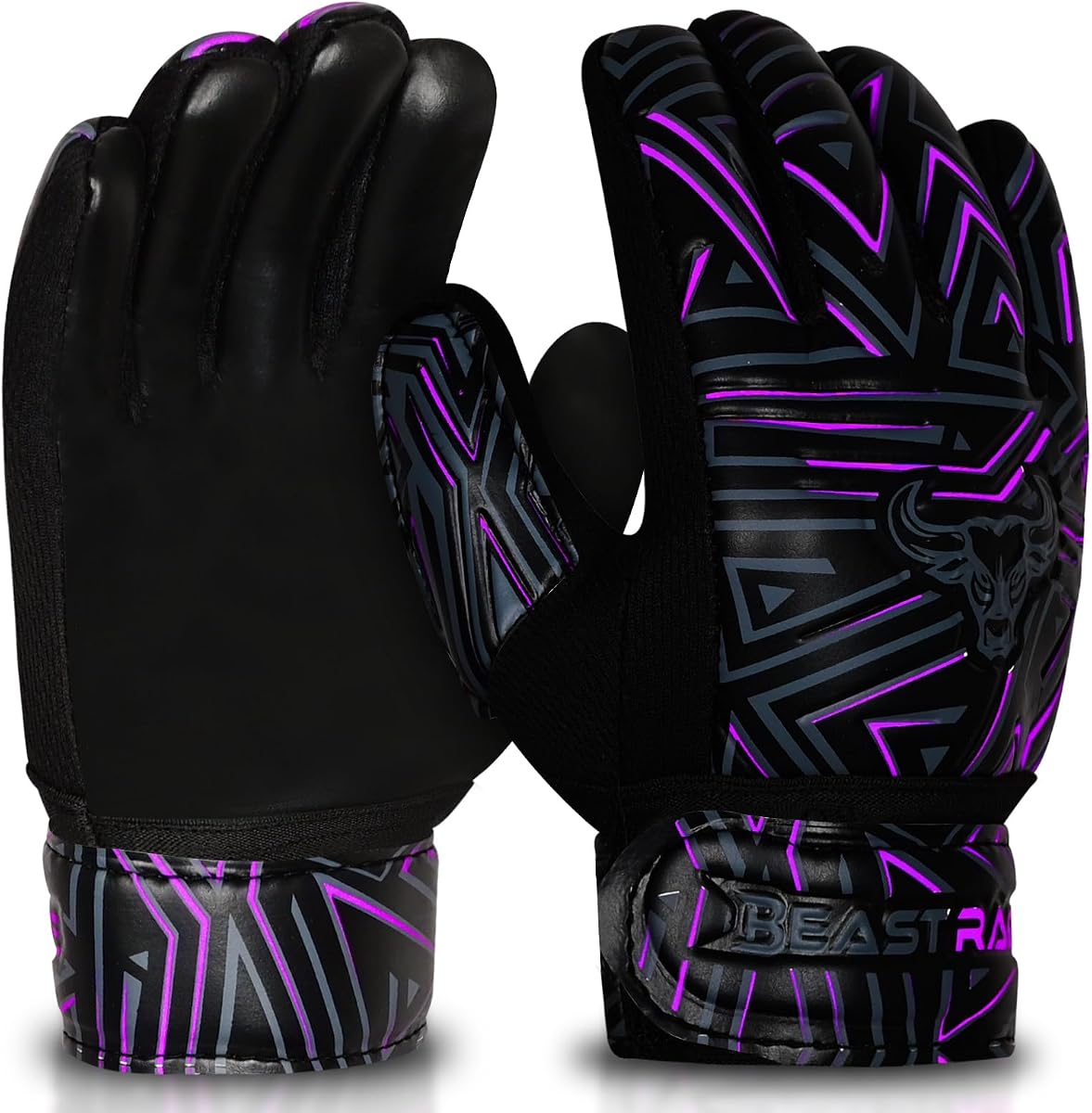 Youth Goalkeeper Gloves for Kids,Boys,Girls,Soccer Goalie Gloves Anti-Slip 4MM Latex Palm,Extra Grip,Double Wrist Strap,Breathable Mesh