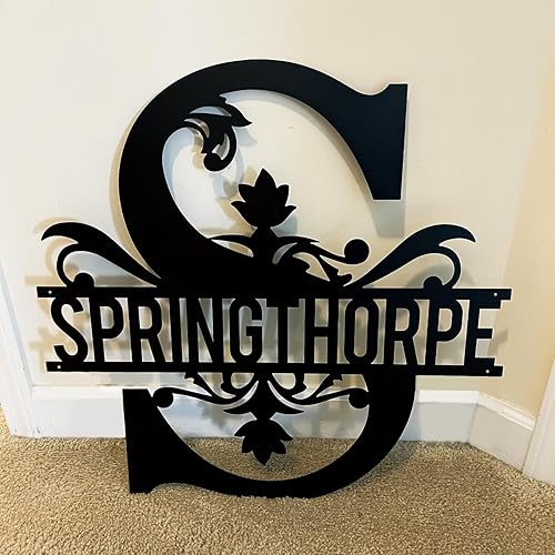 Miniatura 4 de Letreros de metal personalizados con nombre de familia, letreros de apellido, decoración del hogar arte de pared de metal al aire libre, estilo de