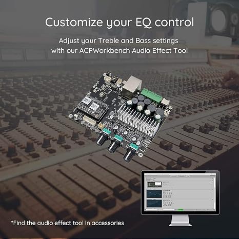 Arylic up2stream 2.1 Subwoofer Amplifier Board, WiFi and Bluetooth 5.0 50WX2 + 100W multiroom sub Class d Stereo Amplifier Board for DIY Speaker.