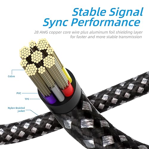 Miniatura 3 de Cable USB 3.0 A a A macho de 3.3 pies, cable de transferencia trenzado de nailon de alta velocidad compatible con cajas de disco duro, reproductor