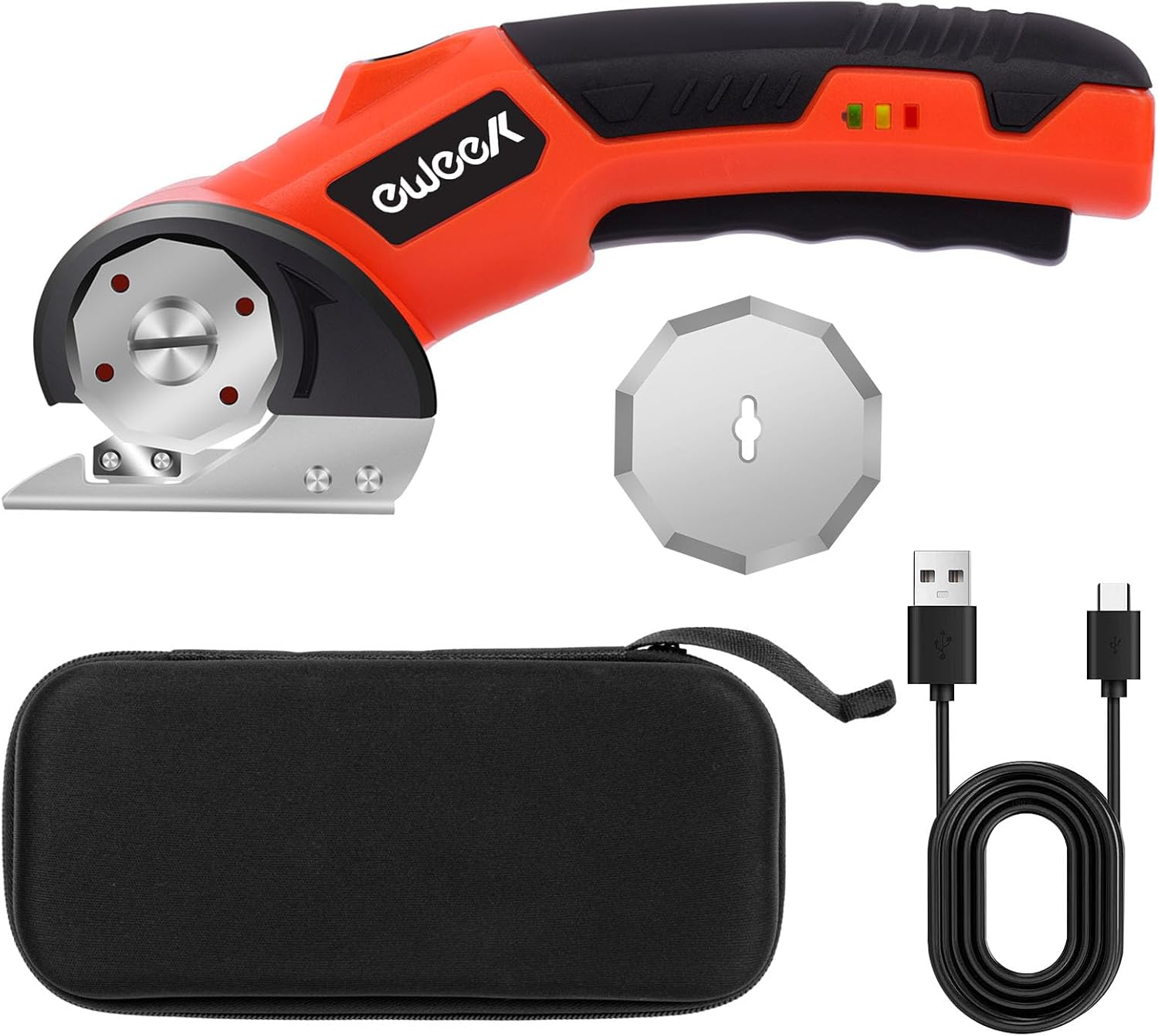 Rechargeable cardboard cutter, tungsten steel knife cardboard cutter 2000 mA for cloth, cardboard, leather, carpet, plastic