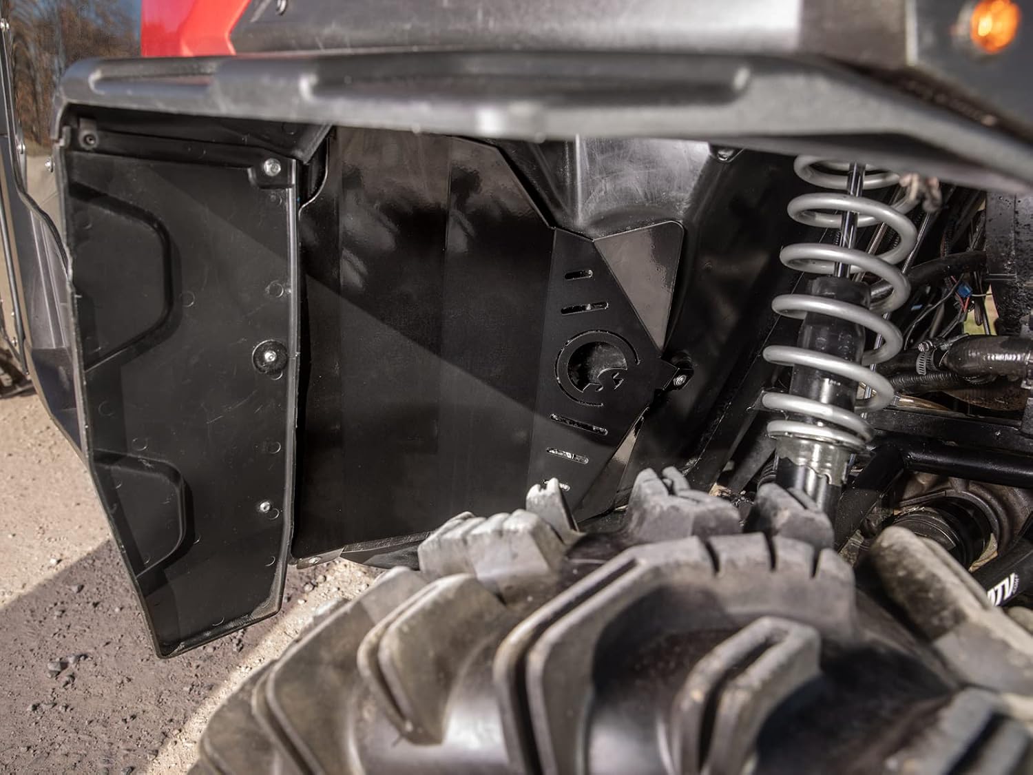 SuperATV Black Inner Fender Guards for 2013-2019 Polaris Ranger XP 900 | 2014-2019 Ranger XP 900 Crew | Bolts Directly to Frame | Compatible with All A-Arms | Made with 1/8" Aluminum Plating