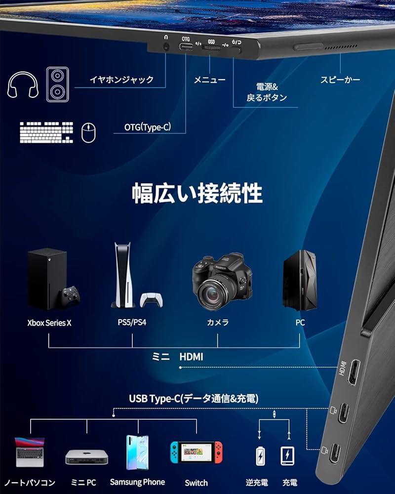 モバイルモニター Intehill 17.3インチ フルHD 使用 Amazon.co