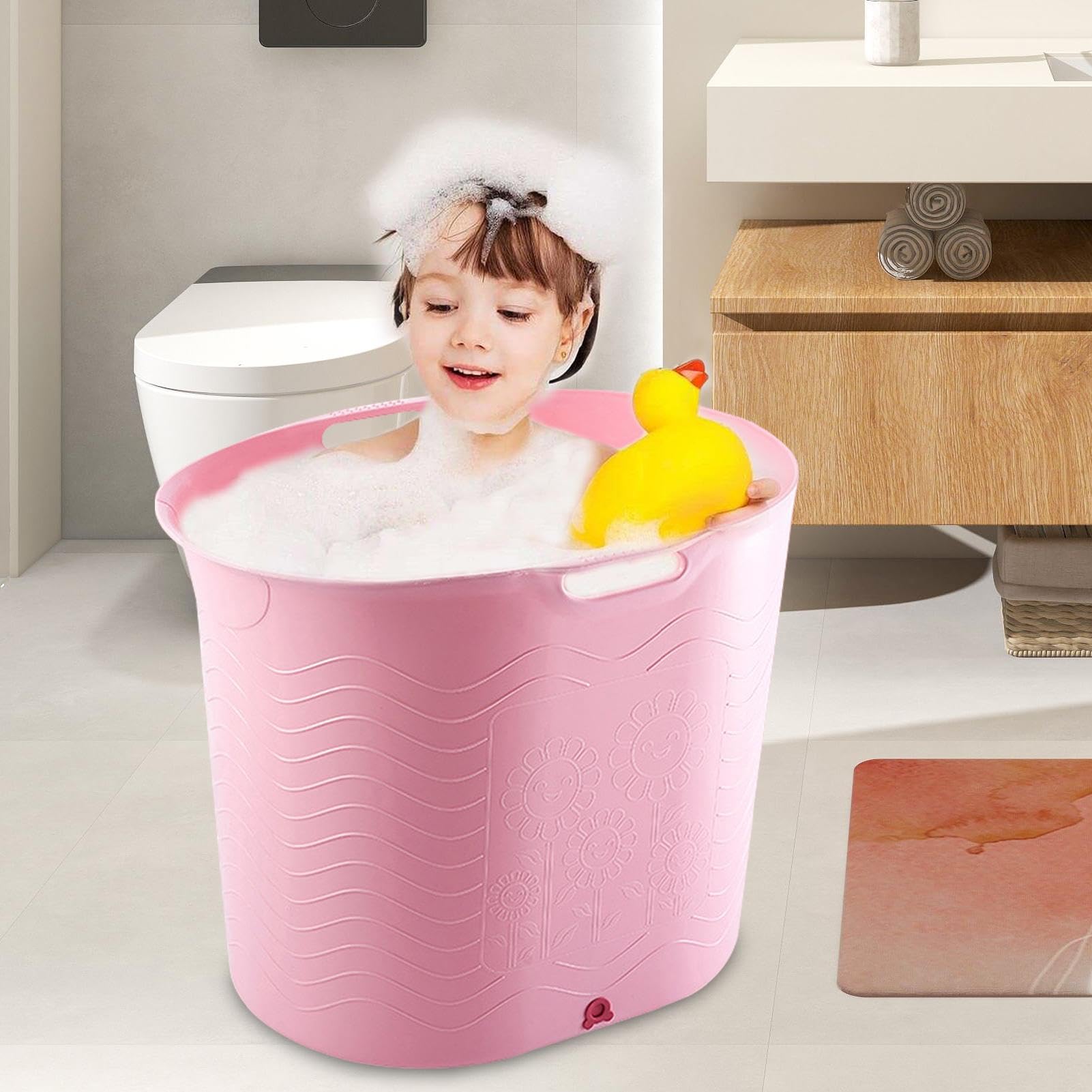 Babybadewanne für die Dusche, Duschbadewanne für Babys, Badewanne zum | Sitzgelegenheit Badewannen-Zubehör Für Kaltwasser-Erholung, Eisbaden, Trag