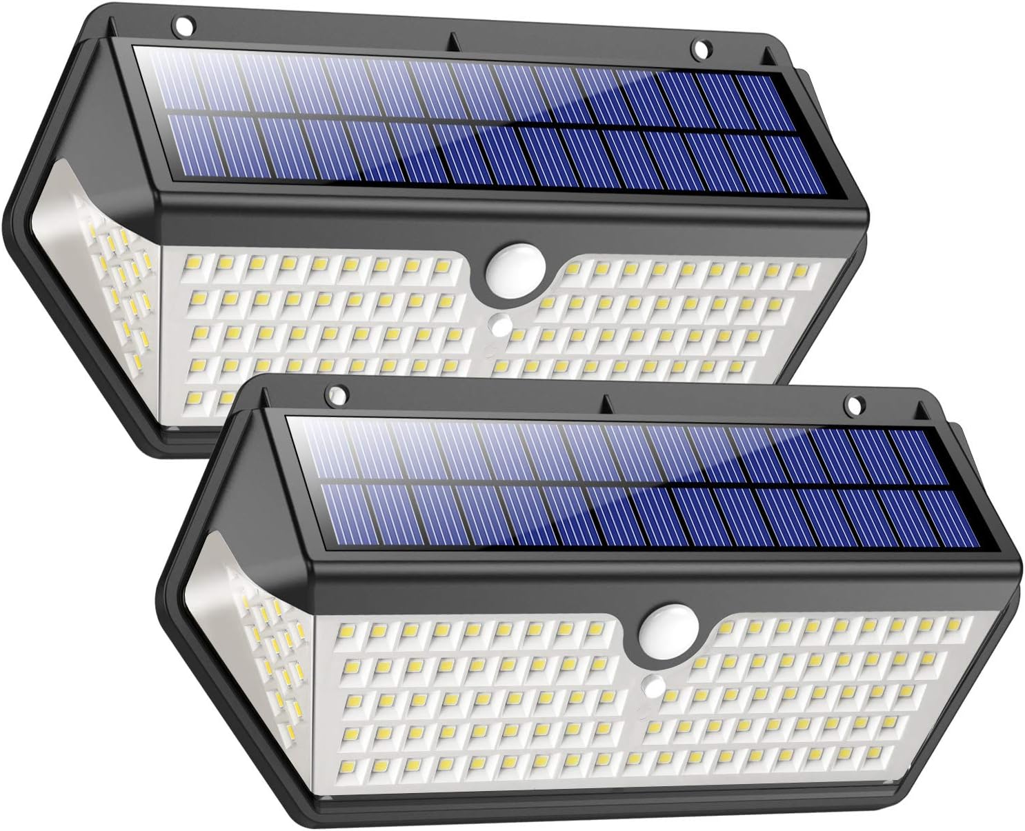 Solar Lights Outdoor, Wireless 128 LED Motion Sensor Lights IP65 waterproof Security Wall Light with 270° Motion Angle Solar Night Light for Driveway, Pathway, Garden, Patio, Fence, Garage etc(2 pack)