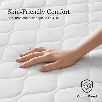 Beautyrest Cotton Blend Heated Mattress Pad Secure Comfort Technology - Luxury Quilted Electric Mattress Pad with Deep Pocket - 5-Setting Heat Controllers, Twin, White
