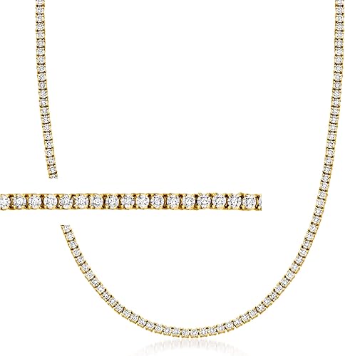 Ross-Simons 1.00 ct. t.w. Diamond Tennis Necklace in 18kt Gold Over Sterling