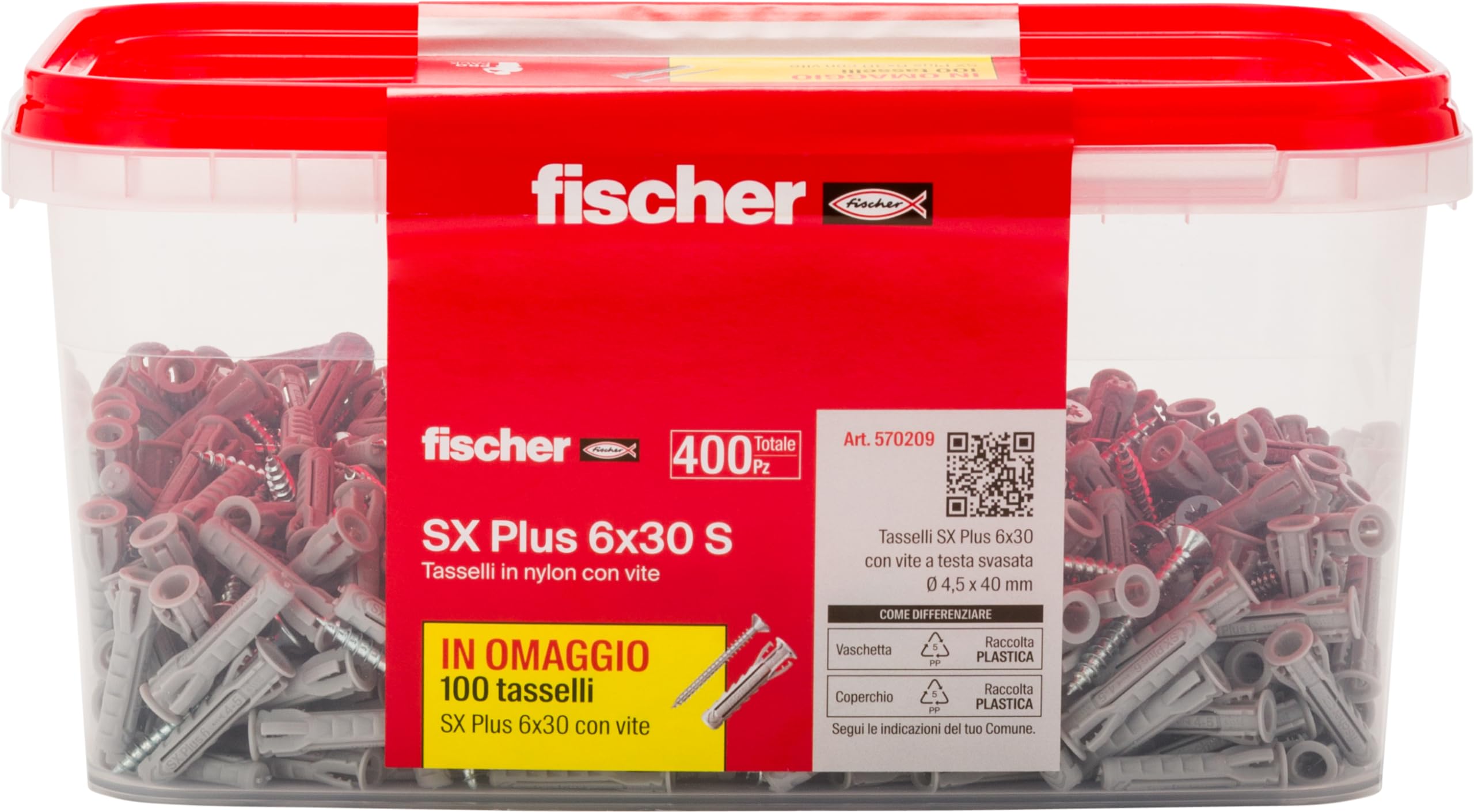 Image secondaire de Fischer Propack SX Plus - Kit de 400 chevilles et vis 6x30 mm