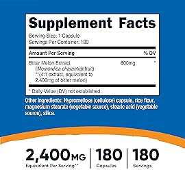 Nutricost Bitter Melon 600mg, 180 Capsules (2 Bottles)