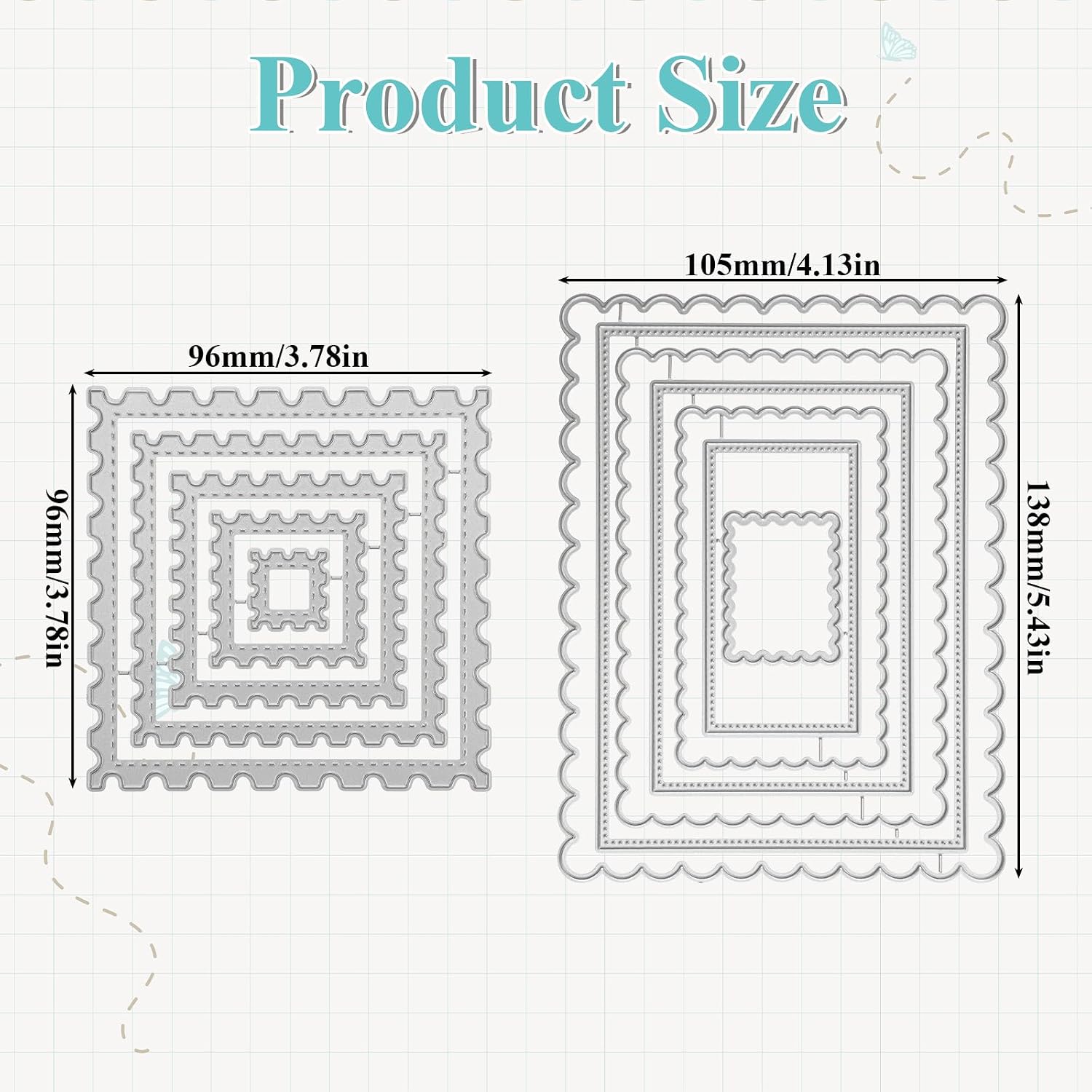 2 Sets Die Cuts for Card Making, Metal Cutting Dies, Frame Cutting Dies for DIY Scrapbooking Photo Decorative Embossing Paper Card Making
