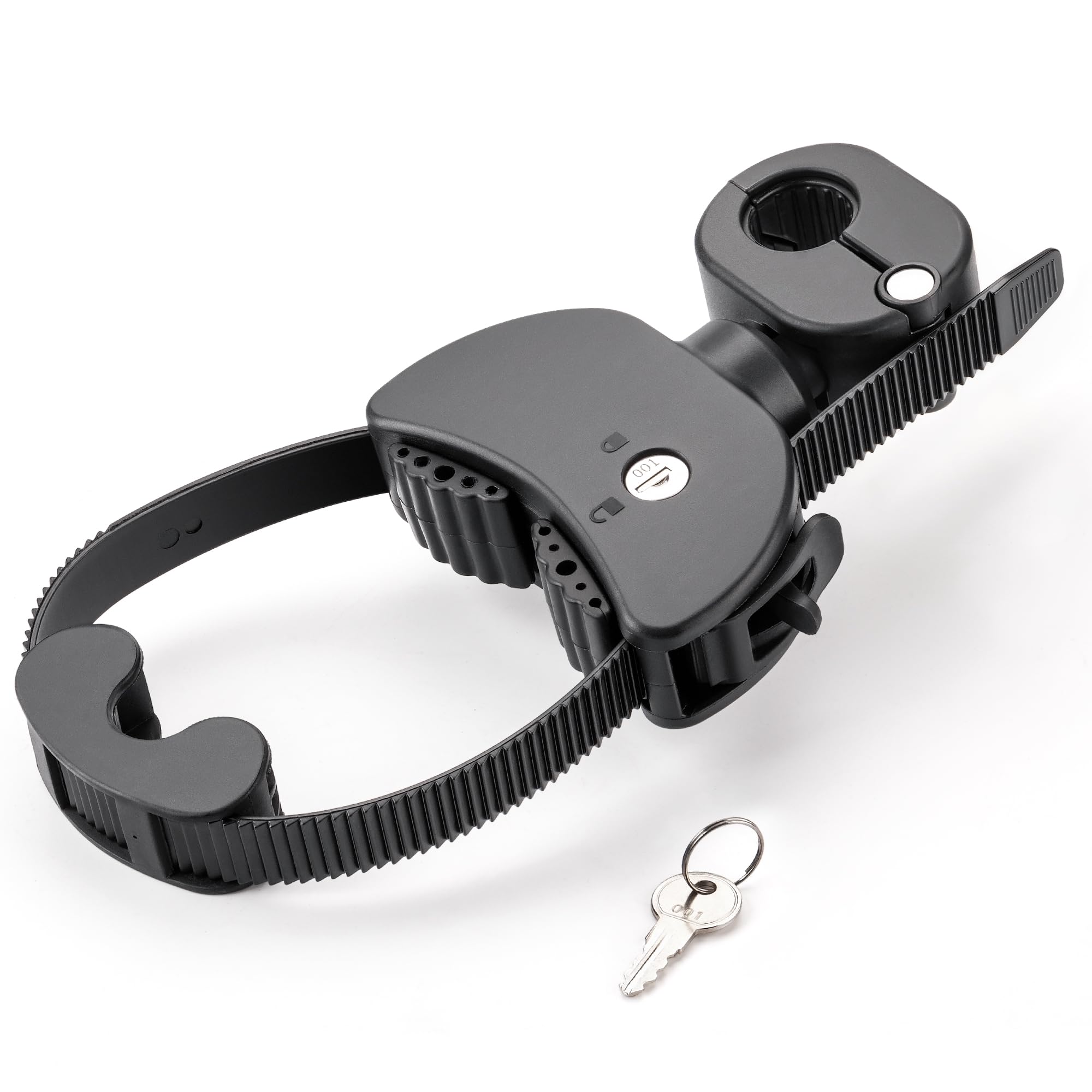 KONG MING CAR Abschließbarer Fahrrad-Rahmenhalter für Fahrradträger – Verstellbarer Strap, Aluminium, Universal für E-Bike & Fahrrad, für U-Bügelrohre Ø 2,5–3 cm (Kurz（12 cm）)