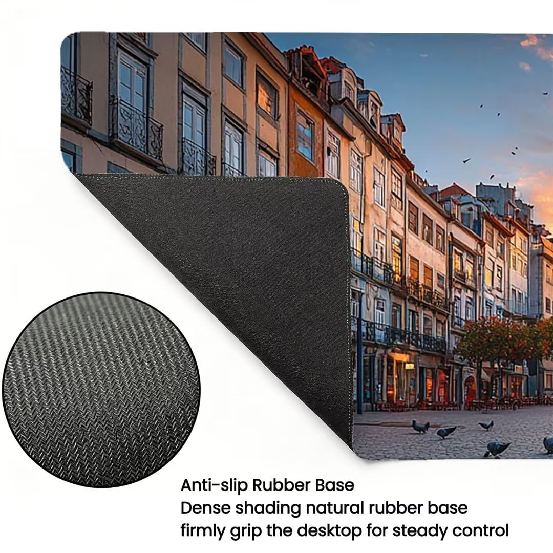 Nowoczesna podkładka pod mysz XXL - 1400x600x3mm - krajobraz duża mata na biurko z przeszytymi krawędziami wodoodporna antypoślizgowa do komputera, przenośna poprawia precyzję i szybkość -36754