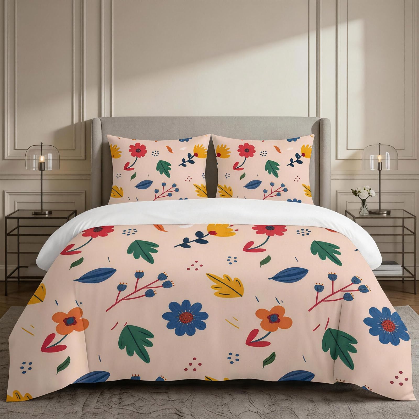 Housse de couette 160x200 cm infroissable en microfibre pour un lit impeccable sans repassage