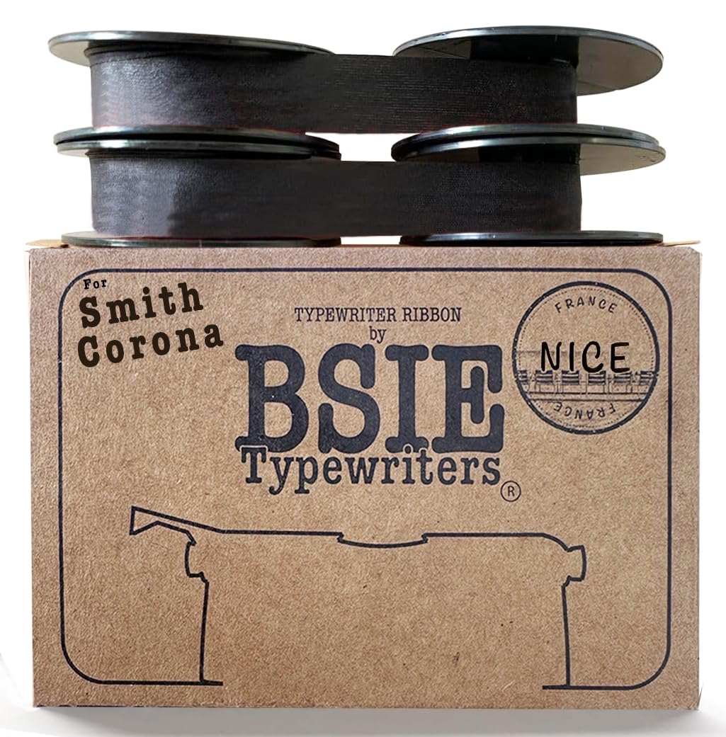 BSIE Typewriters – Smith Corona Typewriter Ribbon – Black – Twin Pack – Fits Silent Super, Sterling, Galaxie, Skyriter, Classic 12 – GR9 – Tested in Nice, France — image 1