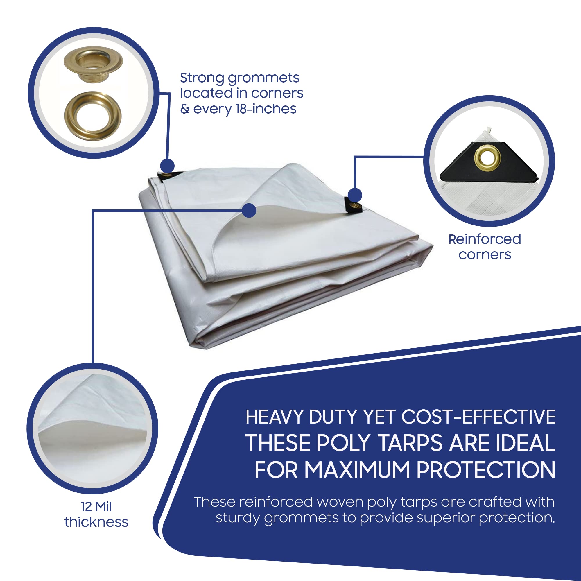 Snapklik.com : Tarps Now 10x10 Feet Poly Tarp 12 MIL Heavy Duty ...