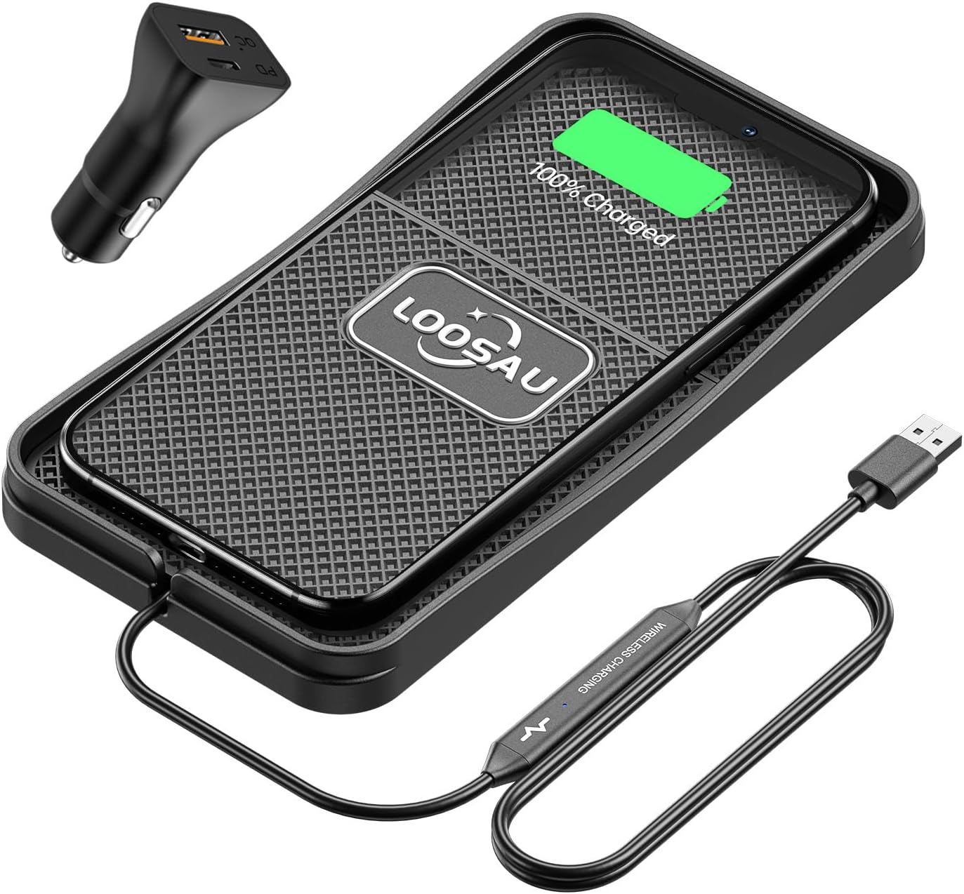 Wireless Car Charger,LOOSAU 15w Fast Charger Car Wireless Chargers Charging pad Non Slip Car Wireless Phone Charger for iPhone 16/15/14/13/12 Pro Max, for Samsung S23 S22 S20 Android Wireless Car Charger,LOOSAU 15w Fast Charger Car Wireless Chargers Charging pad Non Slip Car Wireless Phone Charger for iPhone 16/15/14/13/12 Pro Max, for Samsung S23 S22 S20 Android
