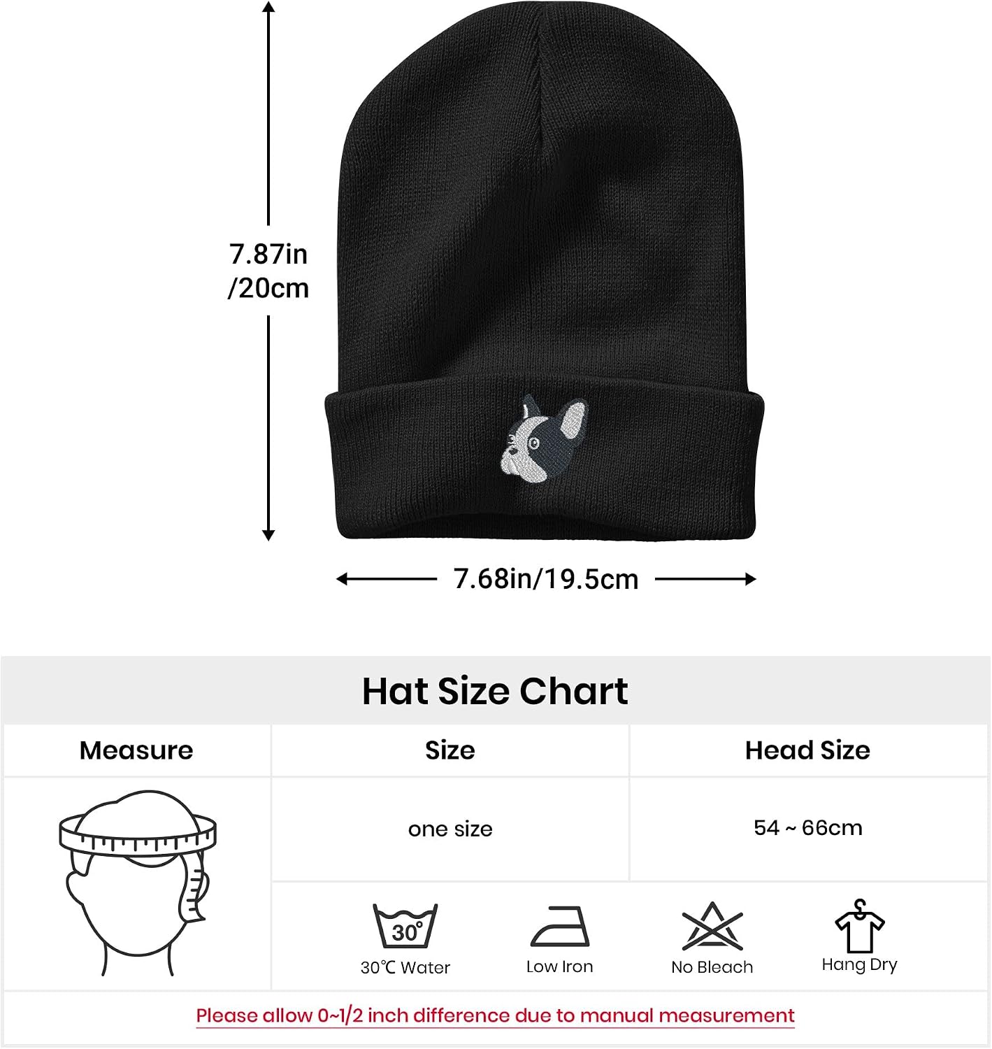 Embroidery Beanie Knit Hats for Men & Women, Embroidery Winter Hats Skull Cap